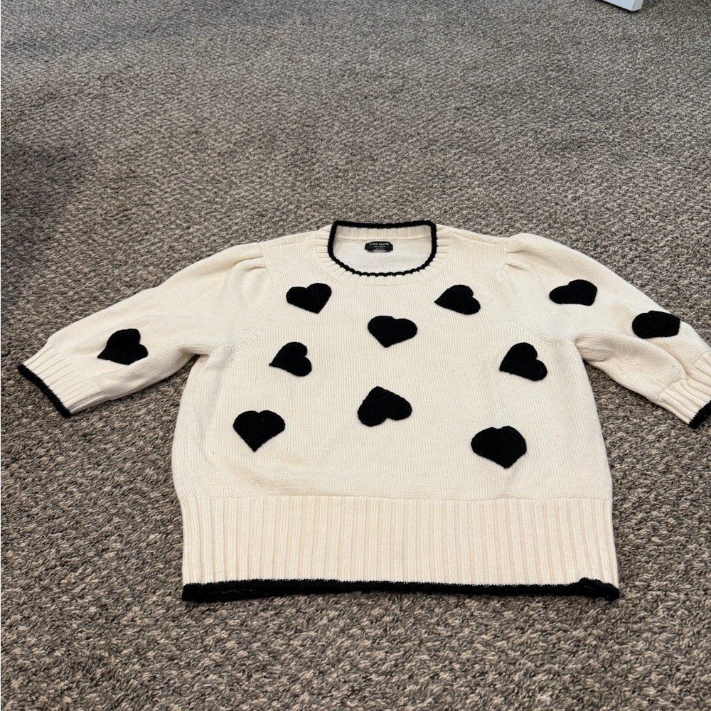 Kate Spade Black and White Heart Sweater - Picture 3 of 6